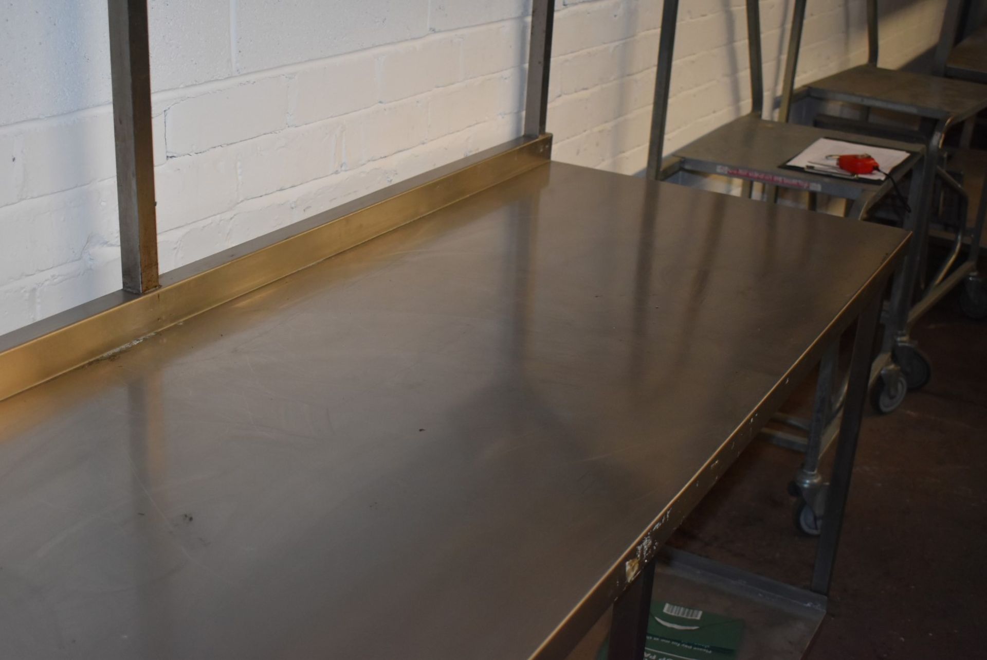 1 x Stainless Steel Donut Preperation Bench - Features Removable Undershelves, Castor Wheels and - Image 7 of 11