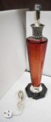 1 x BALDI 'Home Jewels' Italian Hand-crafted Artisan Table Lamp In Red Crystal & Shade *RRP £1,084*