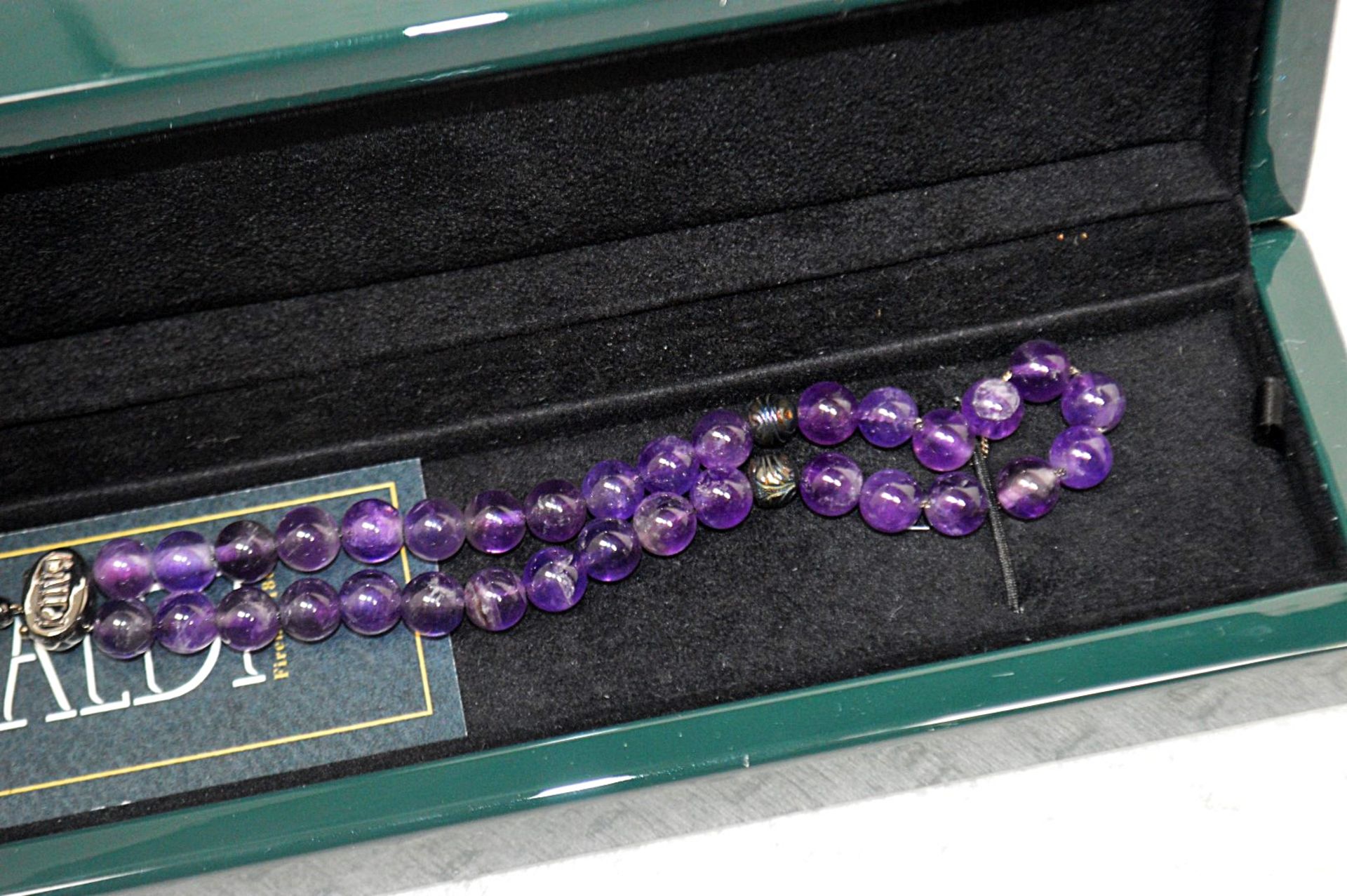 1 x BALDI 'Home Jewels' Italian Hand-crafted Artisan MISBAHA Prayer Beads In Amethyst Gemstone And - Image 7 of 7