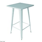 1 x Tolix Industrial Bar Table White - Dimensions: 106(h) x 65(d) x 65(w) cm - Brand New Boxed