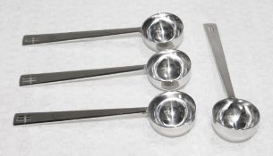 4 x HARRODS 'H' Branded Coffee Scoop Spoons - 15cm Long - Unboxed Stock - Ref: HAR208/NOV21/WH2/GREY