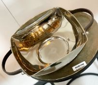1 x Stainless Steel Bowl With Fabric Handles  - Ref: AUR144 - CL652 - Location: Altrincham WA14