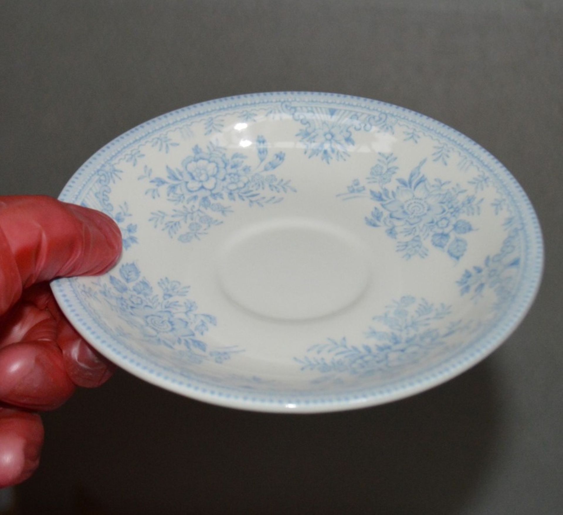 12 x BURLEIGH 'Blue Asiatic Pheasants' Handmade Teacup-Saucers - Unboxed Stock - Ref: HHW211-212/ - Image 2 of 5