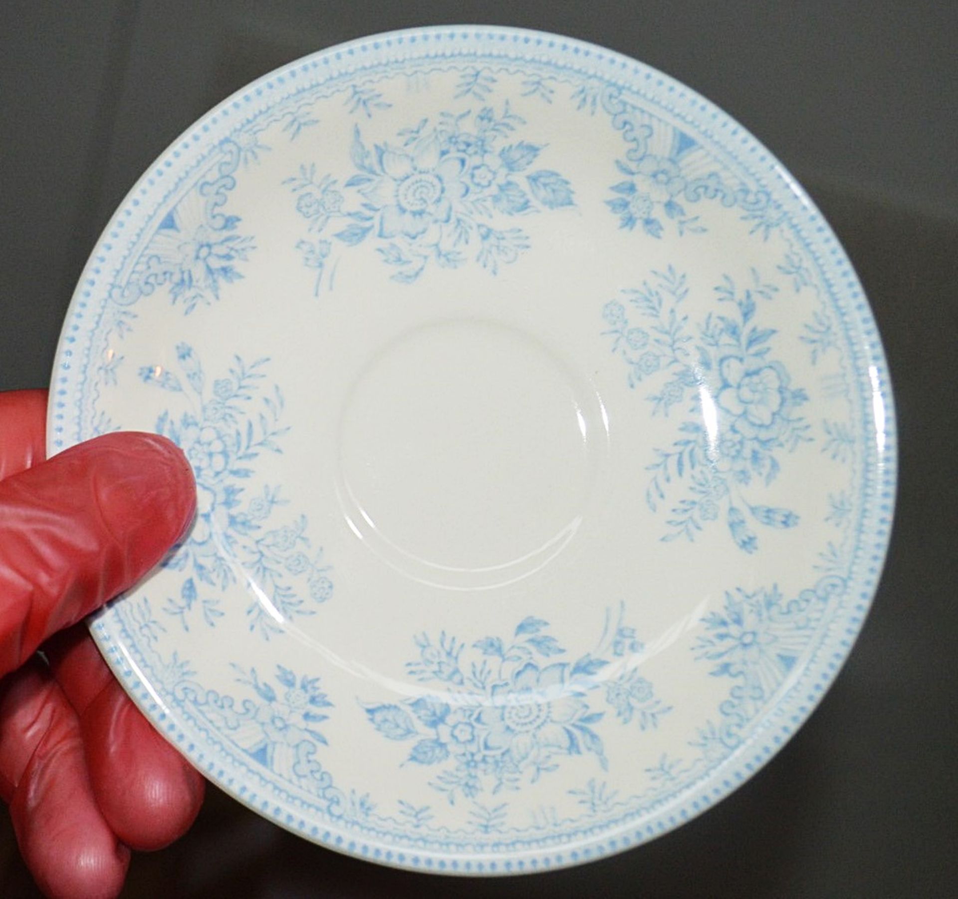 12 x BURLEIGH 'Blue Asiatic Pheasants' Handmade Teacup-Saucers - Unboxed Stock - Ref: HHW211-212/ - Image 5 of 5