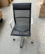 1 x Linear Mesh High Back Office Executive Chair Black - Dimensions: 105(h) x 60(w) x 50(d) cm  -
