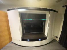 1 x Designer TV Entertainment Wall Unit With Curved Design and Display Shelves - Original RRP £5,000