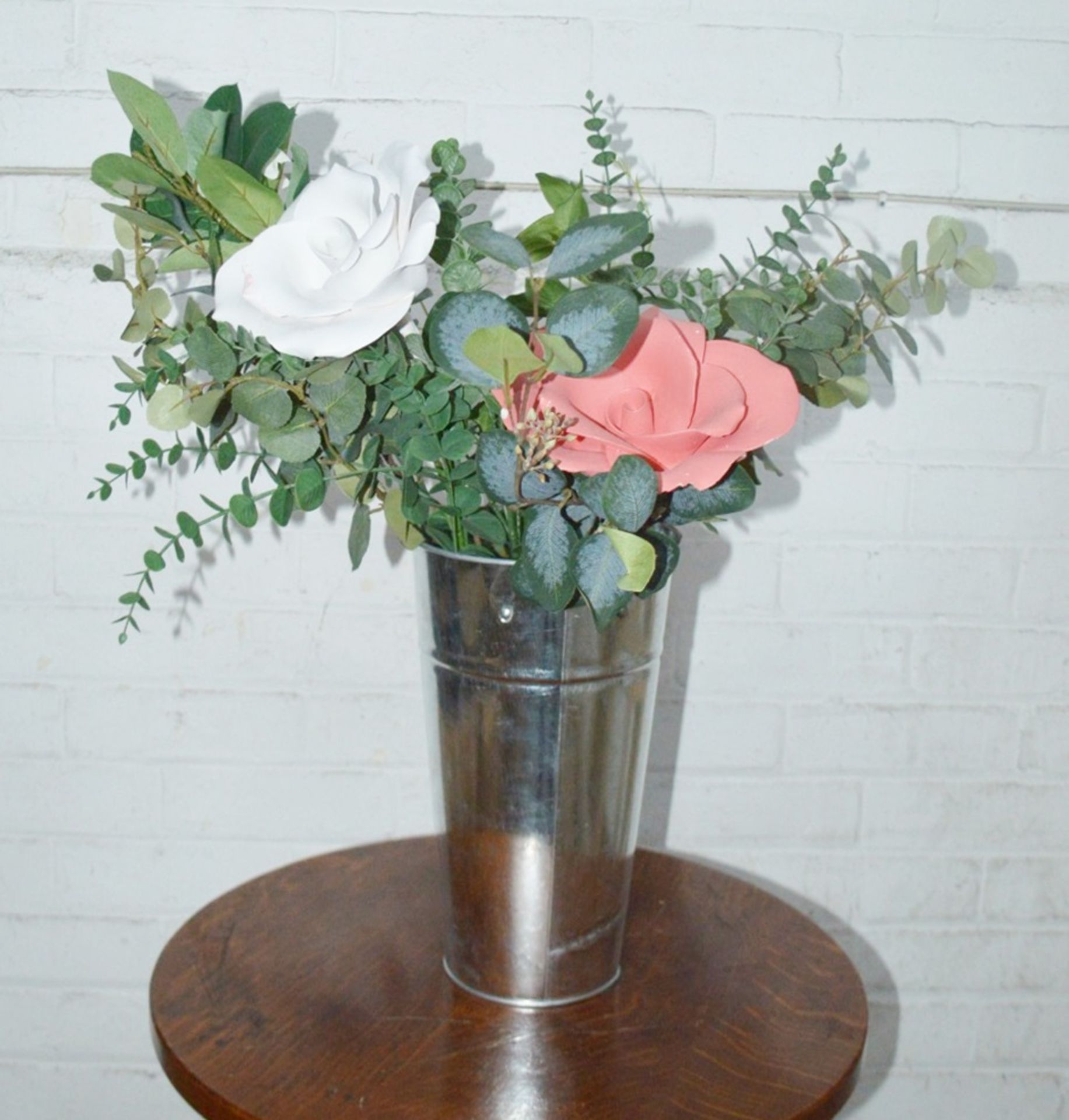 6 x Stunning Commercial Floral Display Bouquets Featuring Handmade Clay Roses and Silk Sprays - Ref: - Image 13 of 13