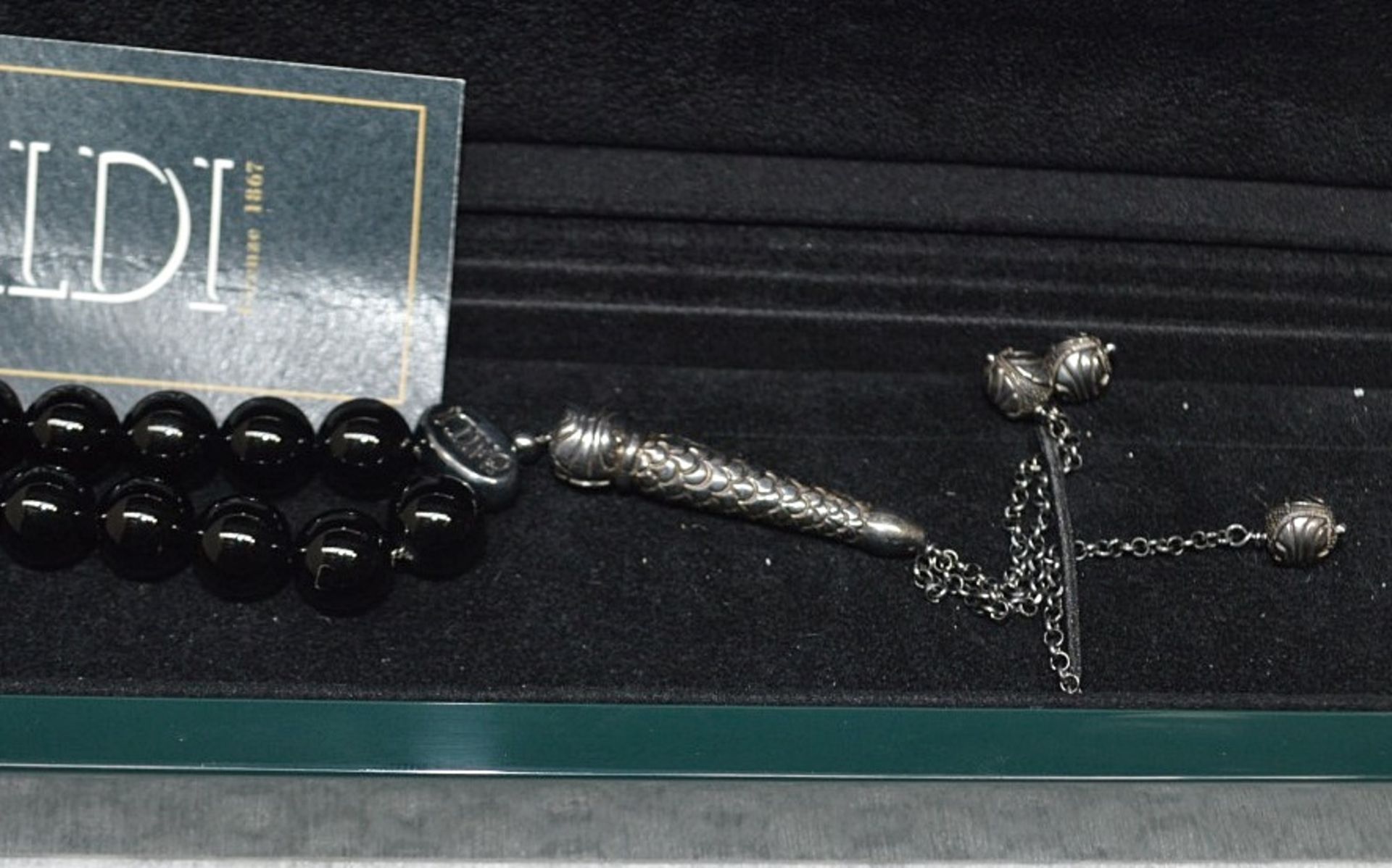 1 x BALDI 'Home Jewels' Italian Hand-crafted Artisan MISBAHA Prayer Beads In BLACK ONYX And - Image 2 of 4