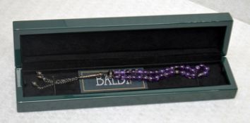 1 x BALDI 'Home Jewels' Italian Hand-crafted Artisan MISBAHA Prayer Beads In Amethyst Gemstone And