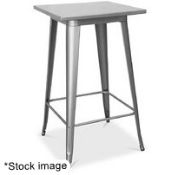 1 x Tolix Industrial Bar Table In Silver Steel - Dimensions: 106(h) x 65(d) x 65(w) cm - Brand New B