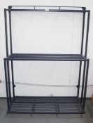 1 x Metal Wall Mounted Shelving Unit - Dimensions: H166.5 x W125 x D50cm - Ex-Showroom Piece -