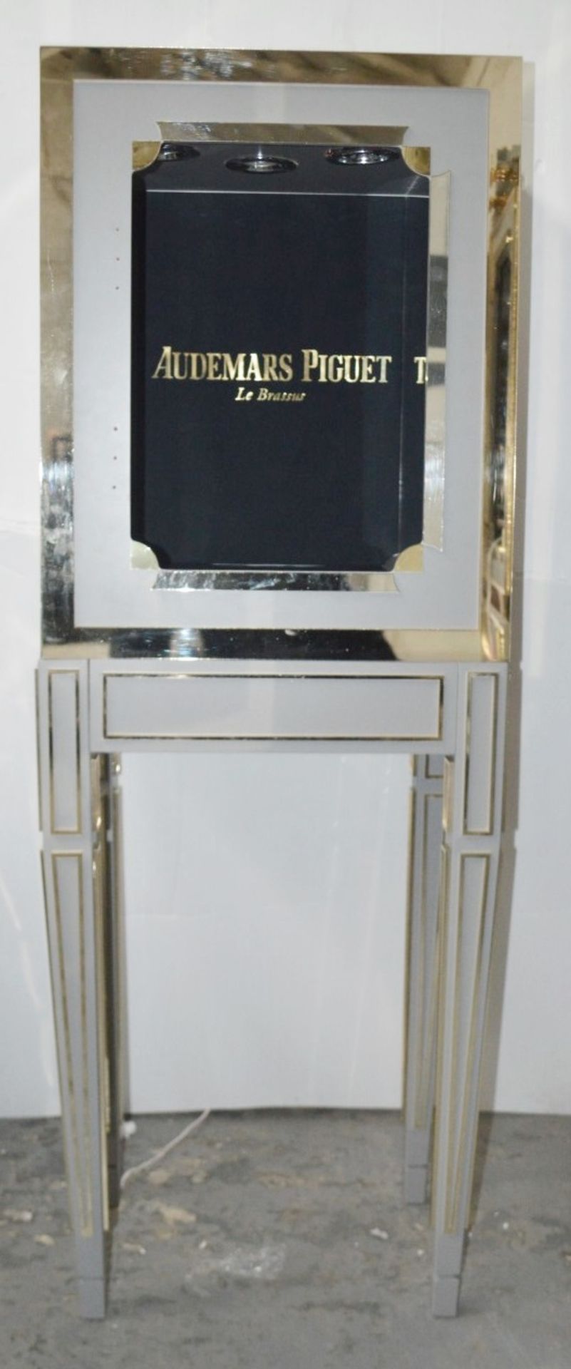 1 x Illuminated Freestanding Bank Vault Safe-style Mirrored Retail Shop Display Box In Grey On Legs- - Image 5 of 9