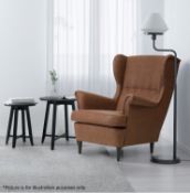 1 x Ikea STRANDMON Vintage-Style Upholstered Wing-back chair - Ex-display - Original RRP £250.00