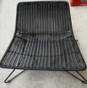 1 x Otis Wicker Effect Chair Black/Metal/PE (Made By Woood) - Dimensions: 78(w) x 50(d) x 60(h) cm -