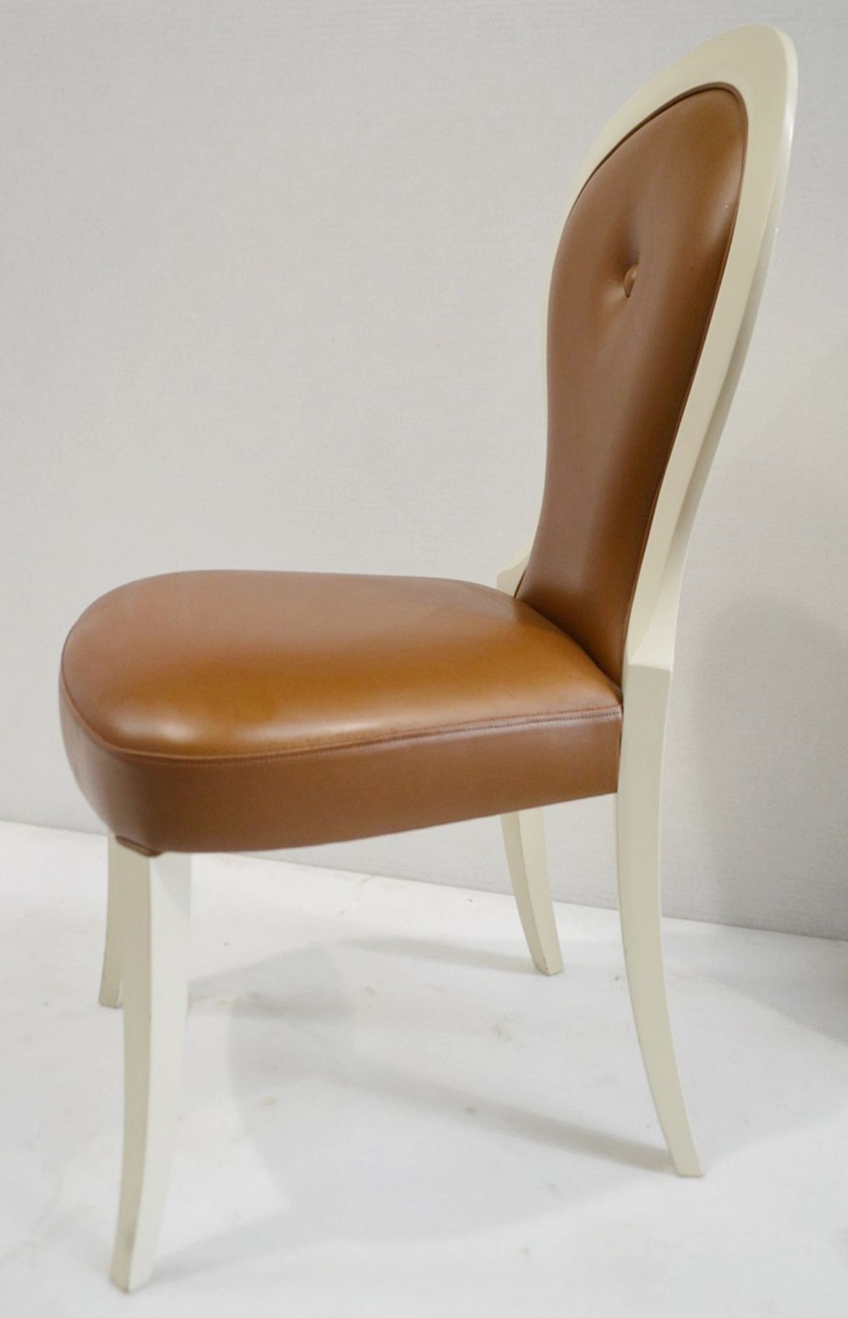 1 x Cushion Backed Chair With Curved Legs - Dimensions: H100 x W49 x D50cm / Seat 48cm - Ref: HMS126 - Image 3 of 7