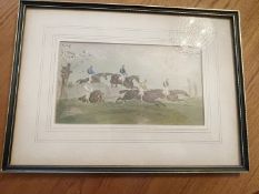 1 x Vintage Framed Picture Of Horse Racing - From An Exclusive Property In Leeds - No VAT