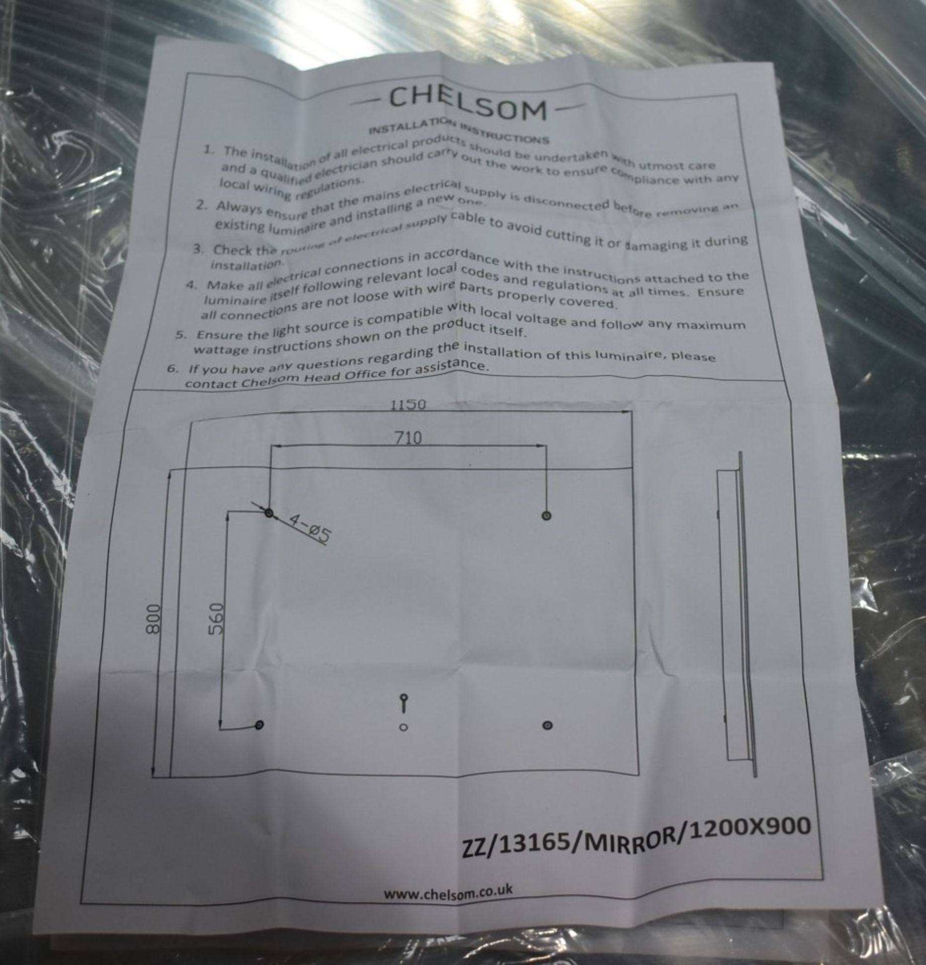 5 x Chelsom Large Illuminated LED Bathroom Mirrors With Demister - Brand New Stock - As Used in - Image 5 of 13