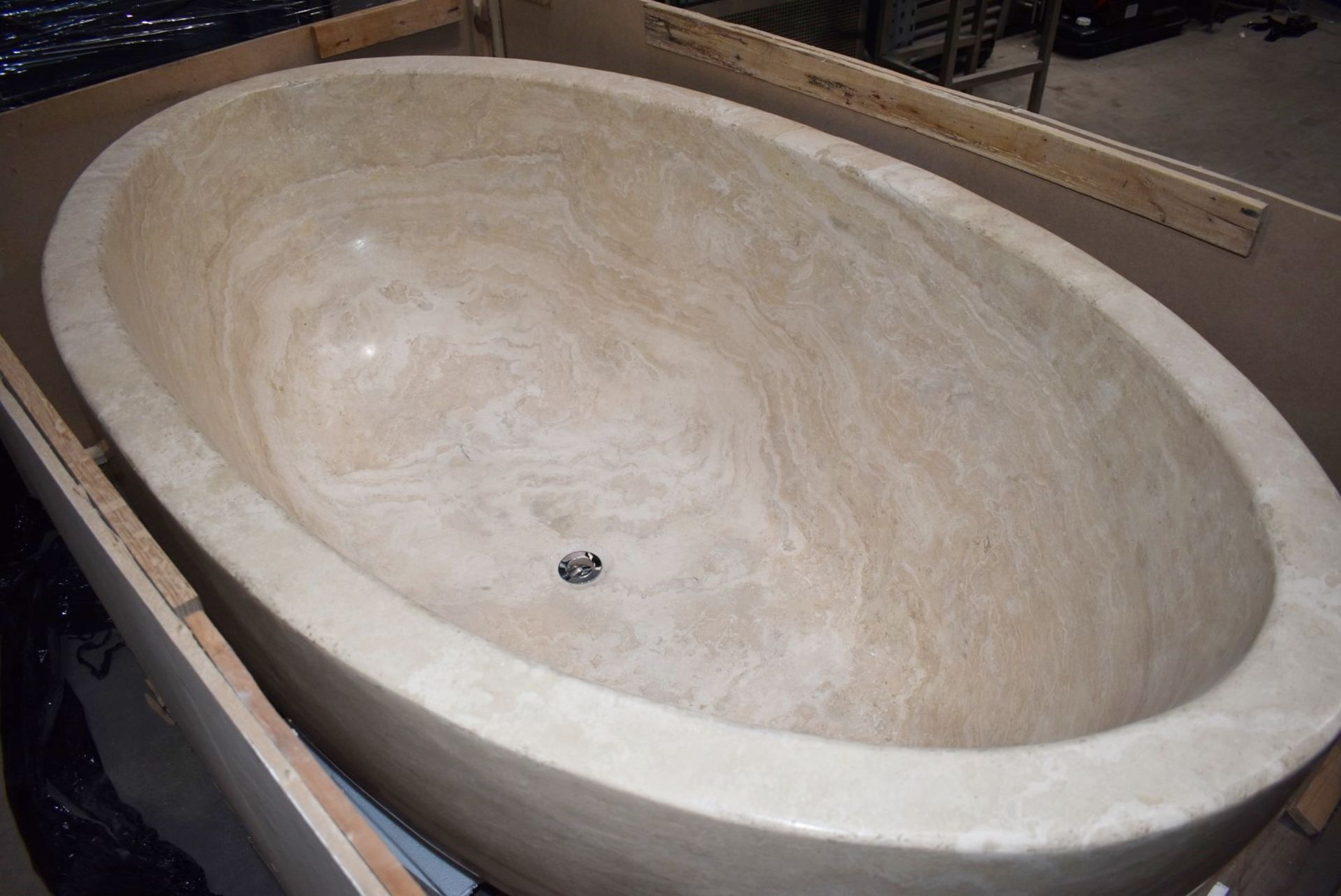 1 x Stonearth Luxury Grand Travertine Bath - Made From a Solid Piece of Stone - RRP £19,000 - New! - Image 24 of 25