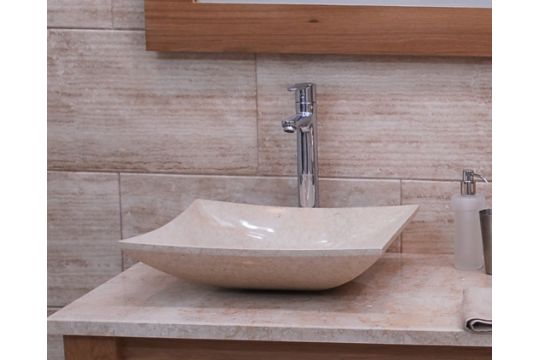 1 x Stonearth 'Aston' Solid Galala Marble Stone Countertop Sink Basin - New Boxed Stock - RRP £495 - Image 1 of 7