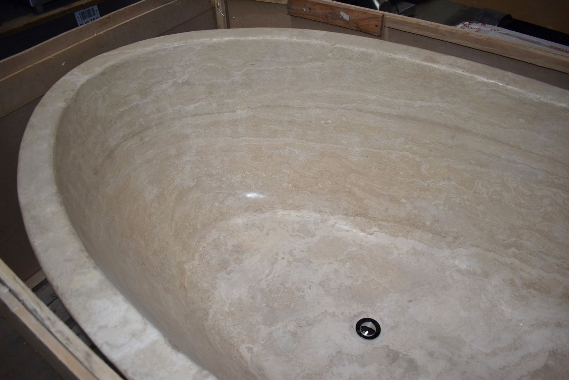 1 x Stonearth Luxury Grand Travertine Bath - Made From a Solid Piece of Stone - RRP £19,000 - New! - Image 11 of 25