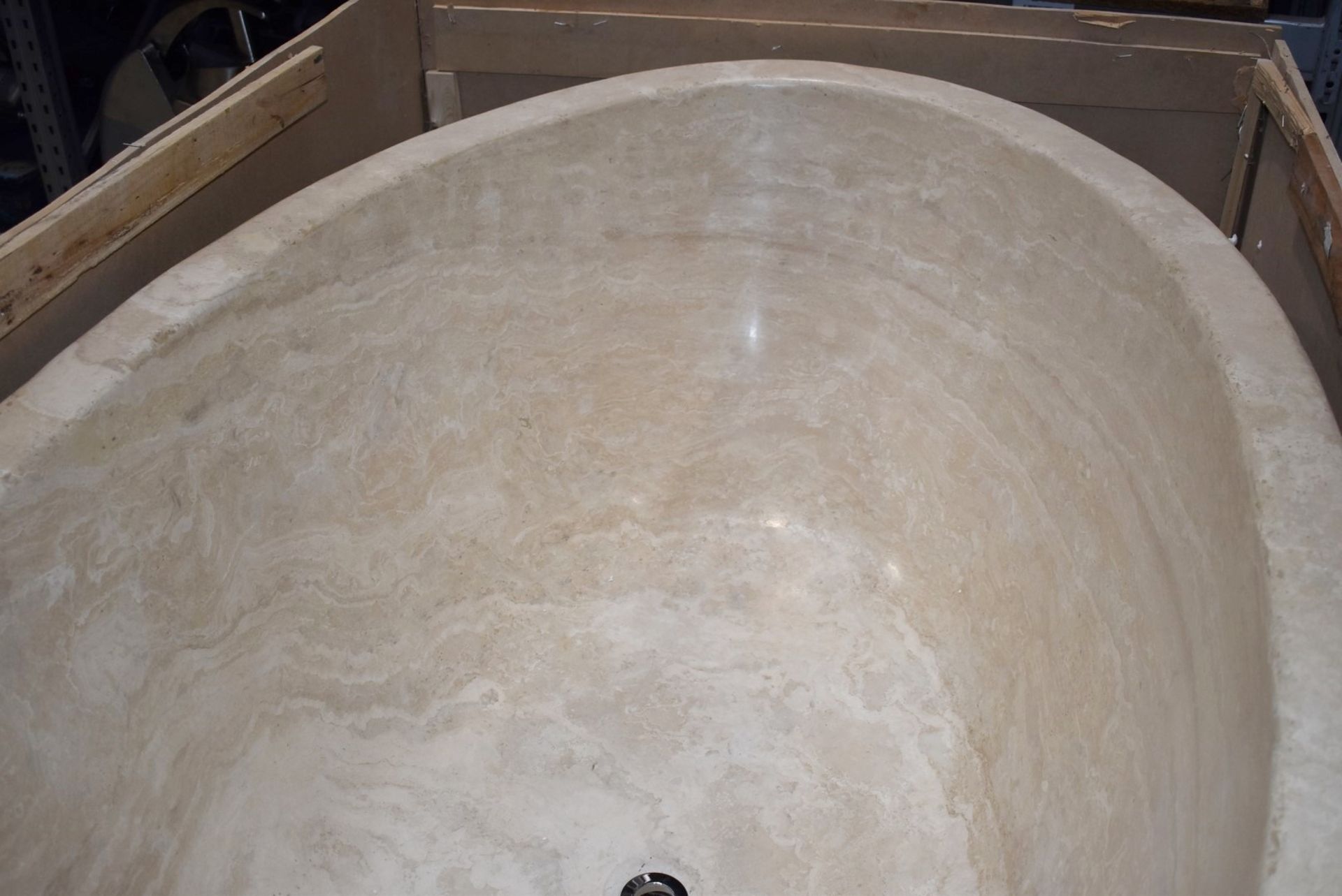 1 x Stonearth Luxury Grand Travertine Bath - Made From a Solid Piece of Stone - RRP £19,000 - New! - Image 9 of 25