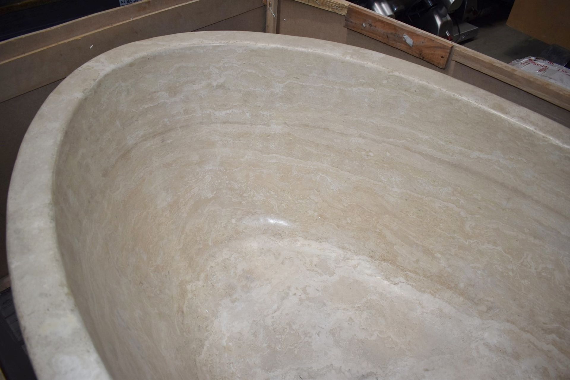 1 x Stonearth Luxury Grand Travertine Bath - Made From a Solid Piece of Stone - RRP £19,000 - New! - Image 15 of 25