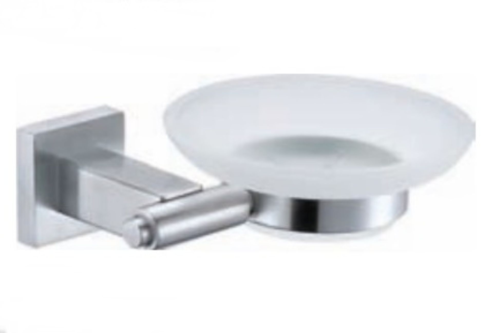 1 x Stonearth Soap Dish Holder With Frosted Glass - Solid Stainless Steel Bathroom Accessory - New