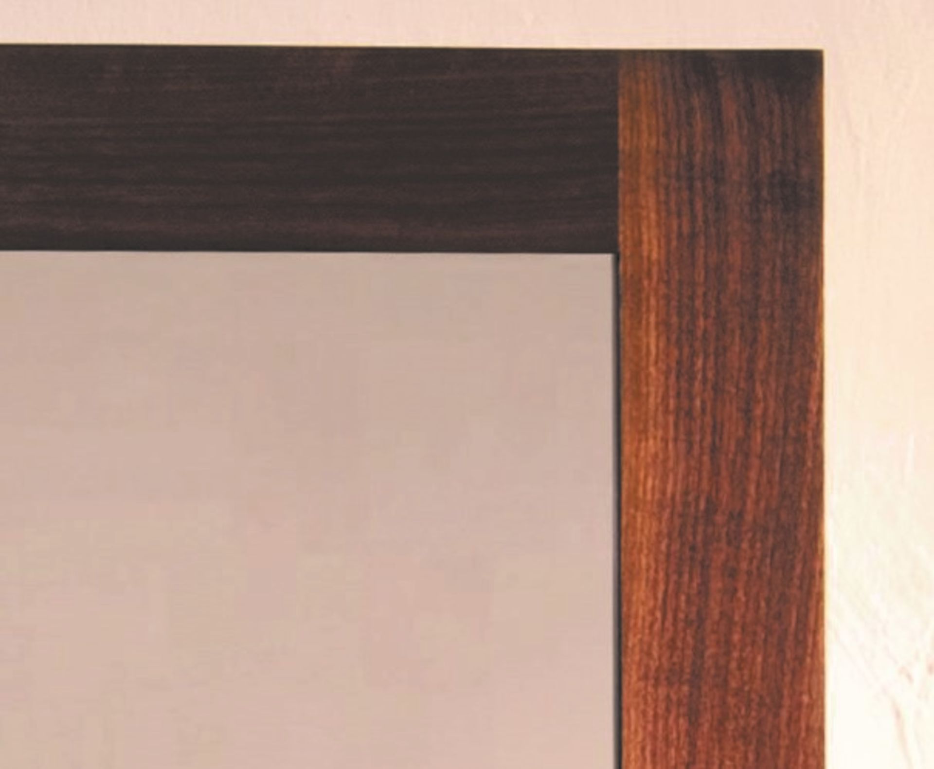 1 x Stonearth Bathroom Wall Mirror With Solid Walnut Frame and Bevelled Glass Mirror - Size: Large - Image 3 of 11