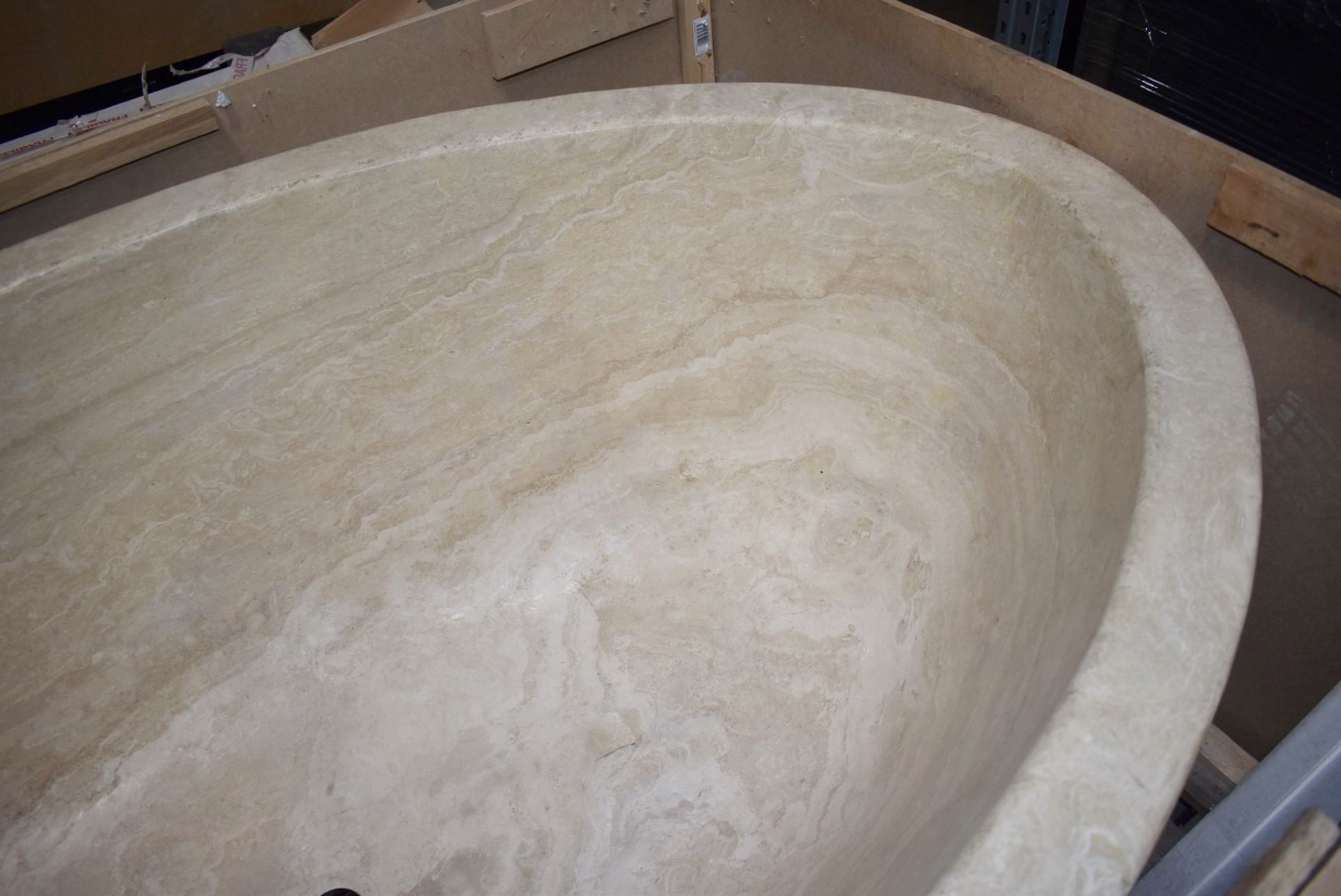 1 x Stonearth Luxury Grand Travertine Bath - Made From a Solid Piece of Stone - RRP £19,000 - New! - Image 12 of 25