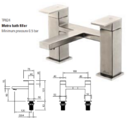 1 x Stonearth 'Metro' Stainless Steel Bath Filler Mixer Tap - Brand New & Boxed - RRP £340 - Ref: