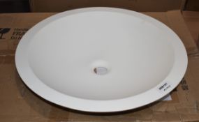 1 x Round Countertop Wash Basin For Vanity Units - New and Unused - Includes Slotted Pop Up