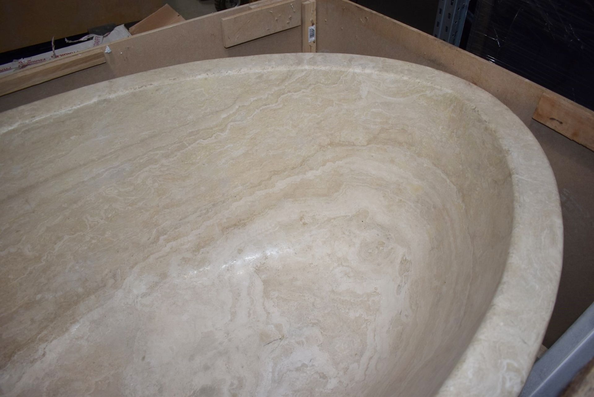 1 x Stonearth Luxury Grand Travertine Bath - Made From a Solid Piece of Stone - RRP £19,000 - New! - Image 14 of 25