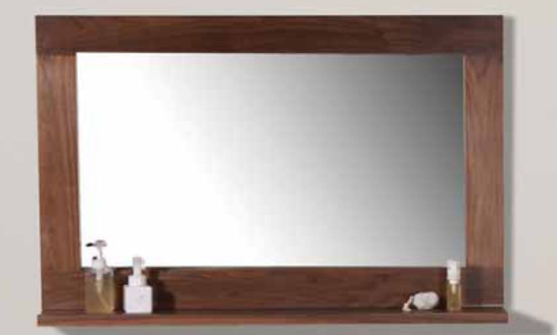 1 x Stonearth Bathroom Wall Mirror With Solid Walnut Frame and Bevelled Glass Mirror - Size: Large - Image 2 of 11