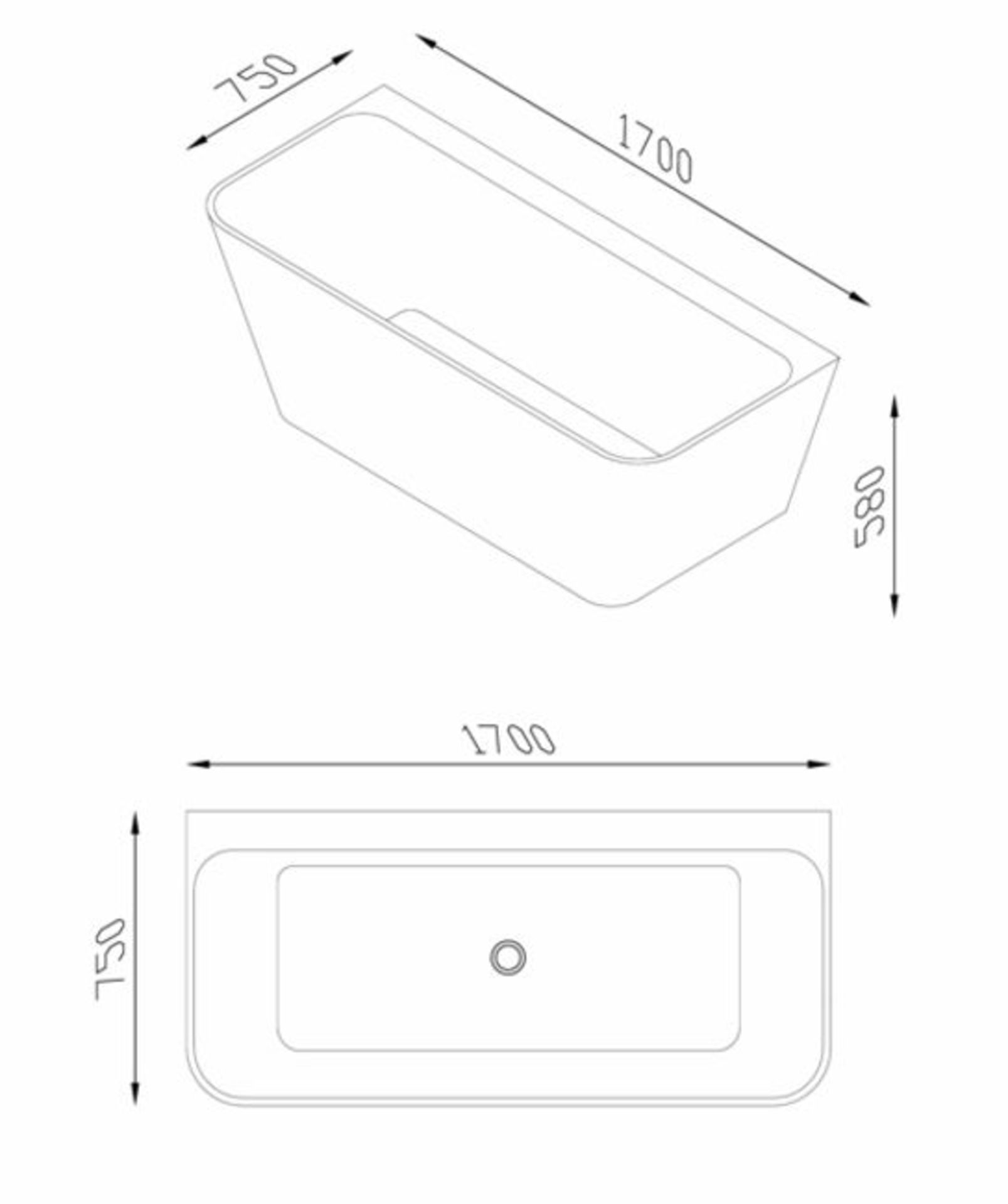 1 x MarbleTech Luxury Harmony Bath - Size: 1700 x 750 x 580 (mm) - Original RRP £2,100 - New and - Image 5 of 13