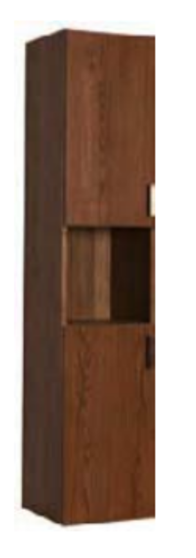 1 x Stonearth Wall Hung Tallboy Bathroom Storage Cabinet - American Solid Walnut - Original RRP £996