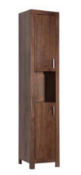 1 x Stonearth Freestanding Tallboy Bathroom Storage Cabinet - American Solid Walnut - RRP £996!