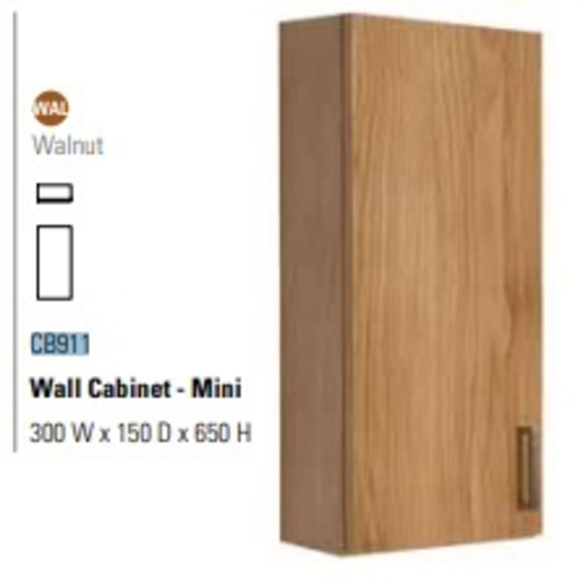 1 x Stonearth 300mm Wall Mounted Bathroom Storage Cabinet - American Solid Walnut - RRP £300 - Image 6 of 12