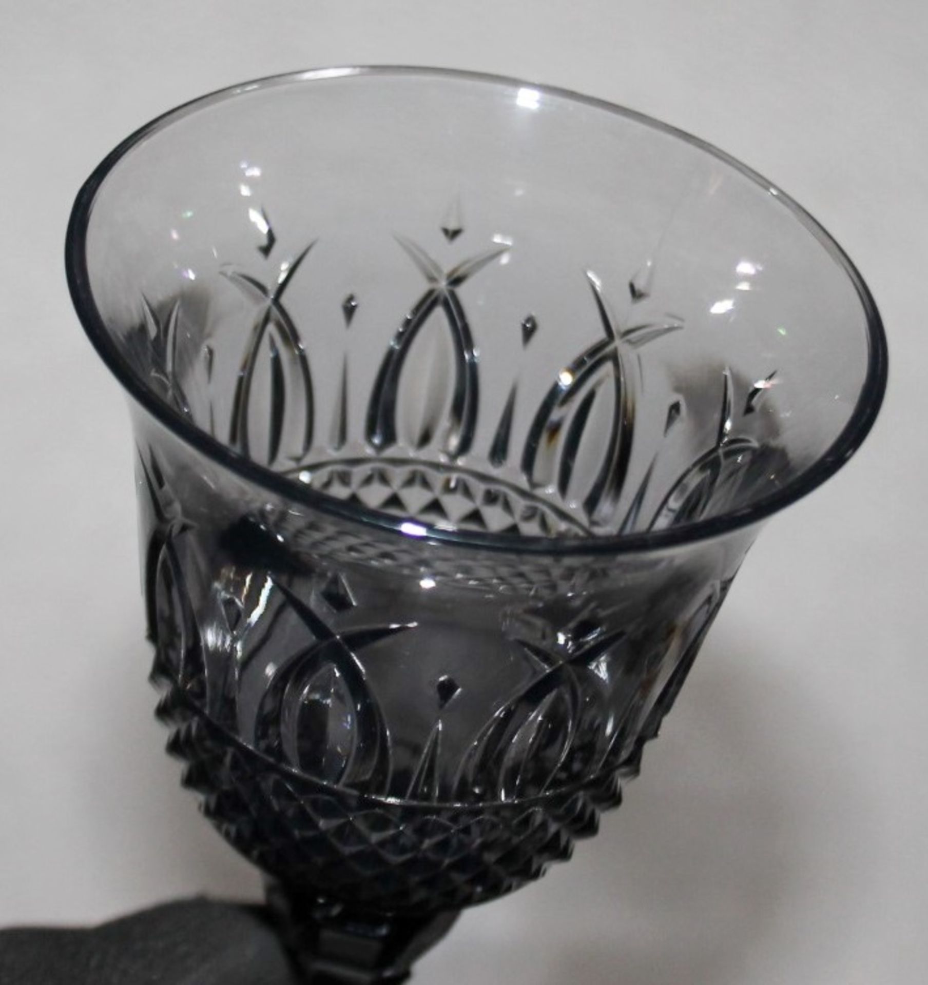 5 x  MARIO LUCA GIUSTI 'Italia' Synthetic Crystal Wine Glasses In Grey (180ml) - New / Unused - Image 4 of 5