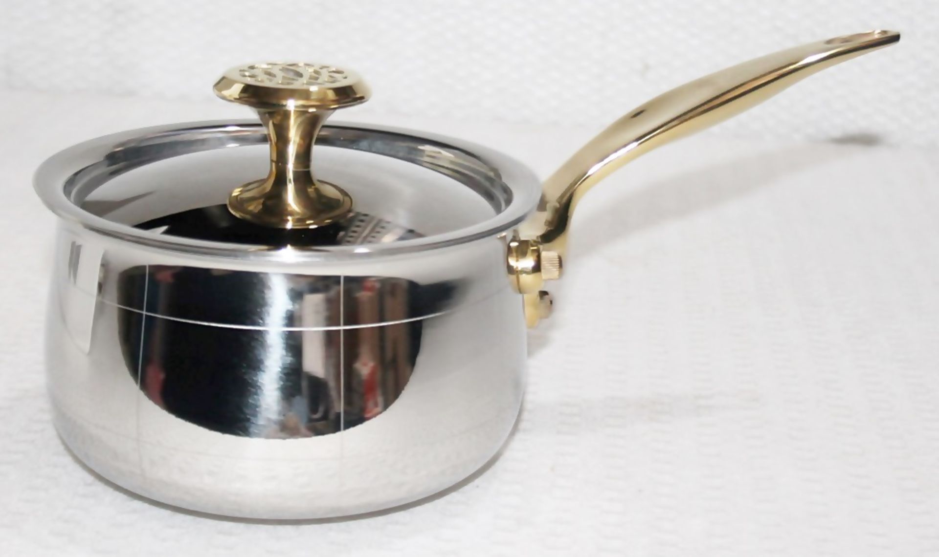 1 x ONDINE Luxury Italian Small Platine Saucepan with Lid (14cm) - Original Price £285.00 - Boxed - Image 2 of 9