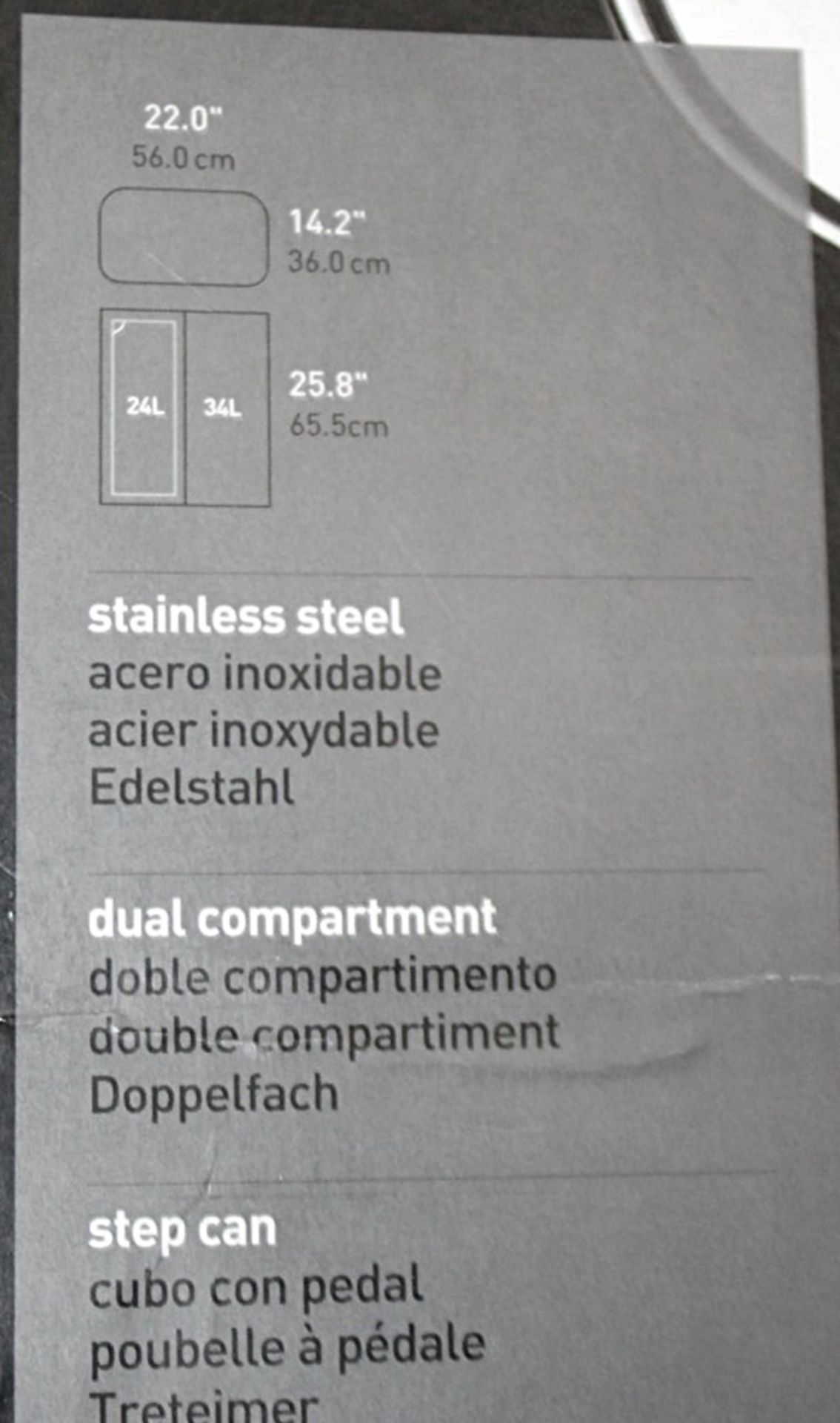 1 x SIMPLEHUMAN Dual Compartment Recycling Pedal Bin In Stainless Steel - Original Price £189.95 - Image 11 of 12