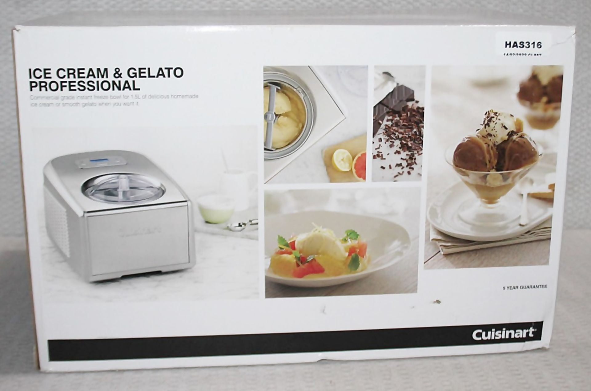 1 x CUISINART Professional Gelato / Ice Cream Maker - Original Price £249.00 - Boxed Stock - Image 4 of 13