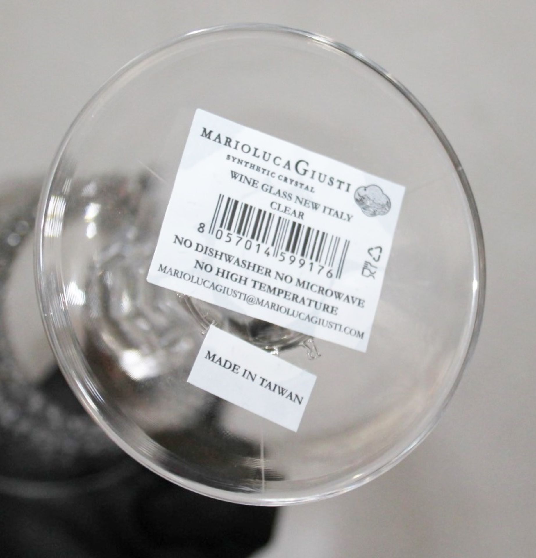 Set of 4 x Italia Wine Glasses - MARIO LUCA GIUSTI 'Dolce Vita' Synthetic Crystal High Wine - Image 3 of 6