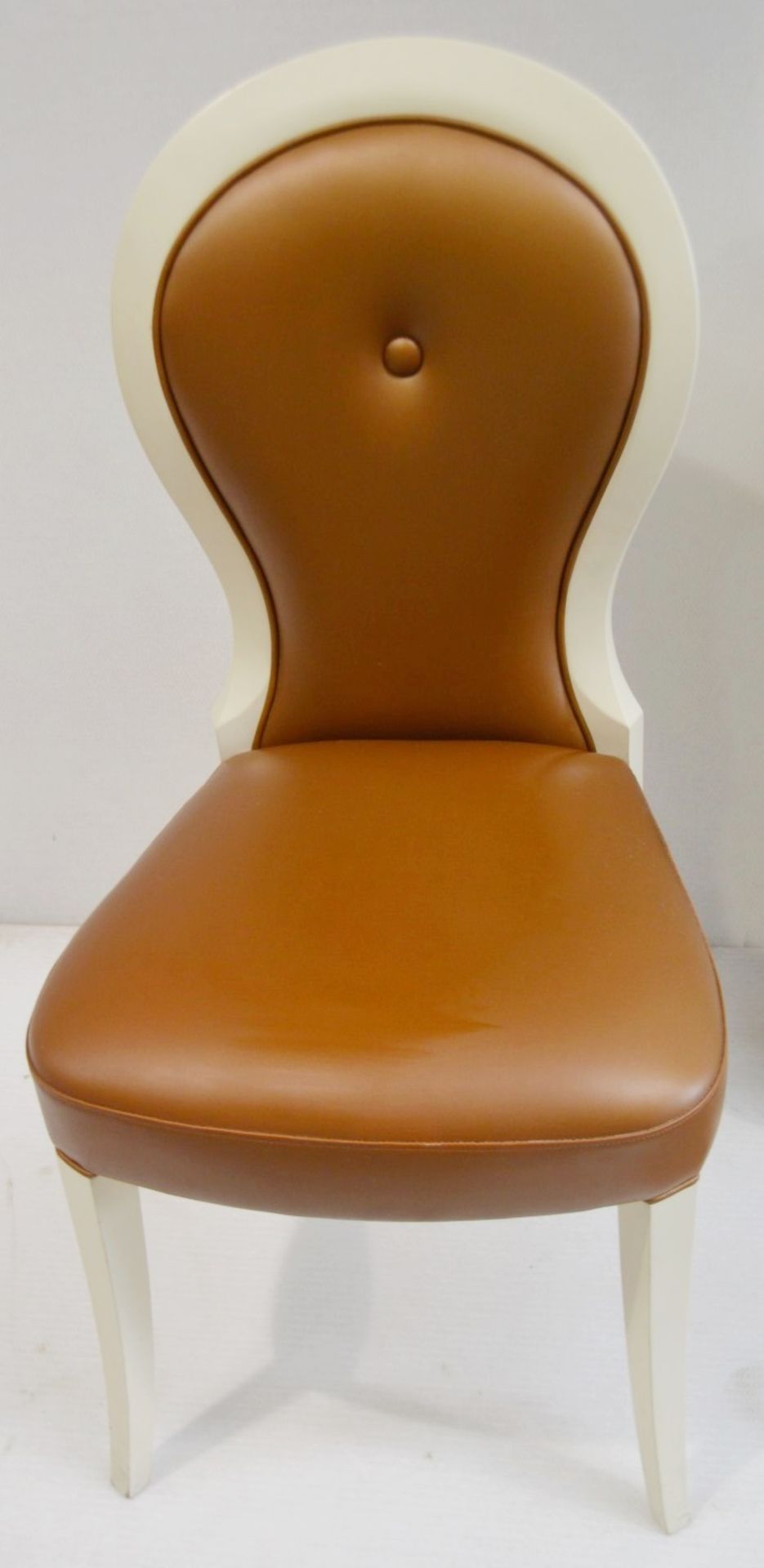 1 x Cushion Backed Chair With Curved Legs - Dimensions: H100 x W49 x D50cm / Seat 48cm - Ref: HMS128