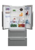 1 x Grundig GNE60520DX Stainless Steel Fridge Freezer - Features Water and Ice Dispenser - Unused