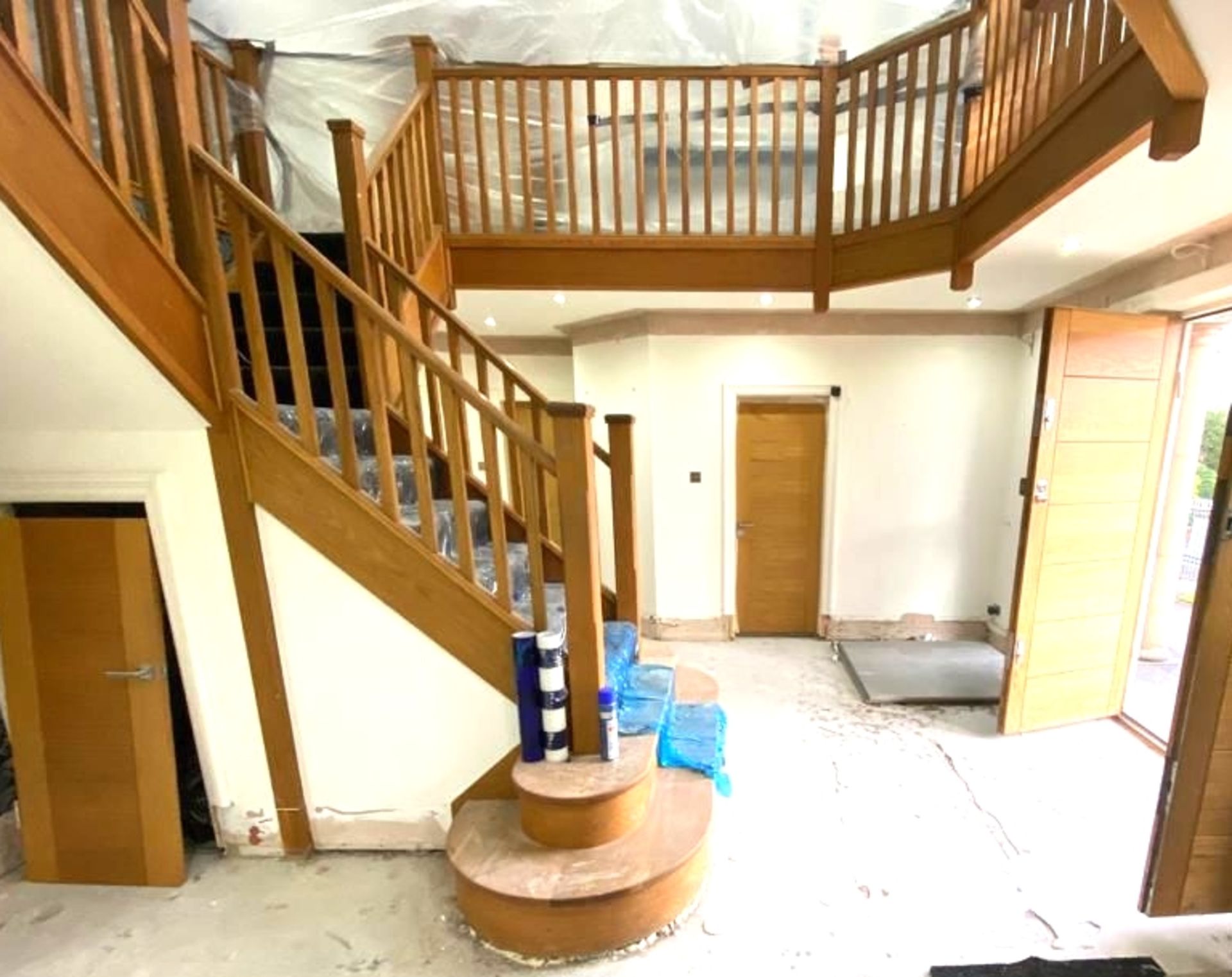 Solid Oak Staircase and Landing Accessories Including Spindles, Posts and Handrails - Approx 140 - Image 2 of 5