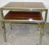 Set of 2 x Large Nesting Display Tables With Chrome Frames - Ex-Showroom Piece - Ref: HAR155 GIT -