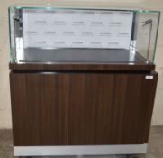 1 x Lockable Illuminated Display Case With 3 x Unlocked Drawers - Supplied With Keys - Dimensions: