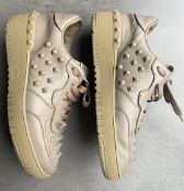 1 x Pair Of Men's Genuine Valentino Trainers In Beige - Size: 42 - Preowned In Very Good Condition -