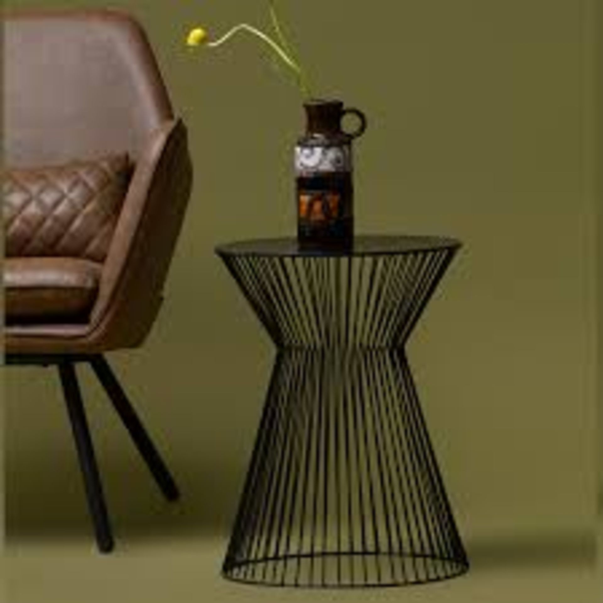1 x 'Suus' Contemporary Diabalo Style Openwork Metal SIDE Table In Black - Dimensions: 35 × 35 × H46 - Image 3 of 3