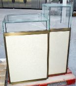 1 x Luxury Double Cabinet Glass Display Case - Dimensions: H124 x W100 x D65cm - Ex-Showroom Piece